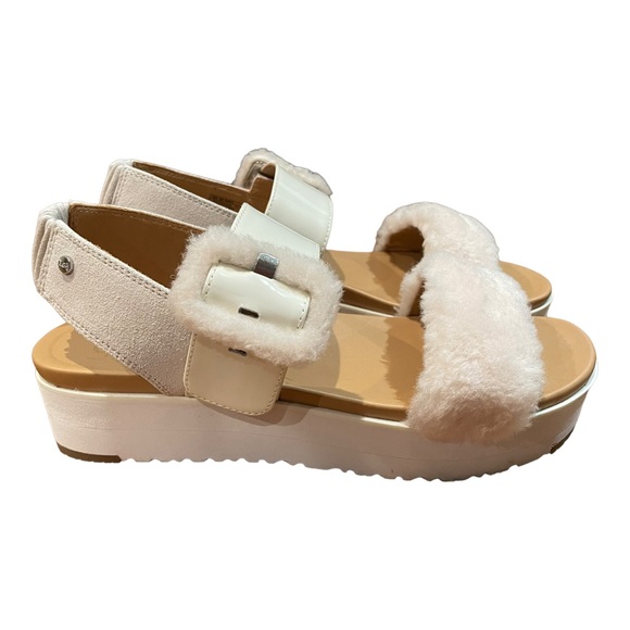 UGG Shoes Ugg Jasmine Le Fluff Wedge Platform Fur Patent Leather